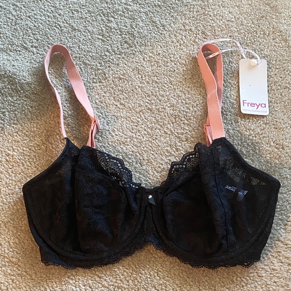 Freya Other - Freya brand NWT size 30G(us 32DDD) black with pink straps